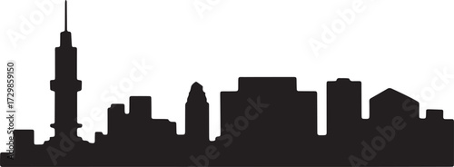City Skyline Silhouette Vector Illustration Urban Landscape Architectural Structure
