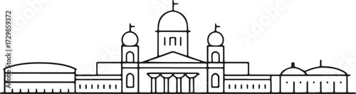 Helsinki Finland Senate Square silhouette vector transparent background