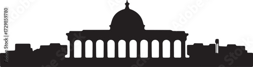 Washington DC Skyline Silhouette Vector Architecture Capitol Landmark Travel