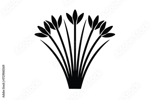 chives silhouette icon. Vector clipart black illustration design