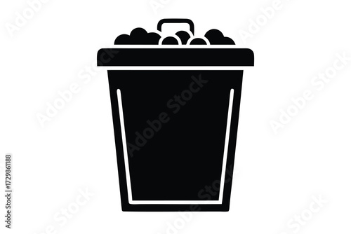 compost bin silhouette icon. Vector clipart black illustration design