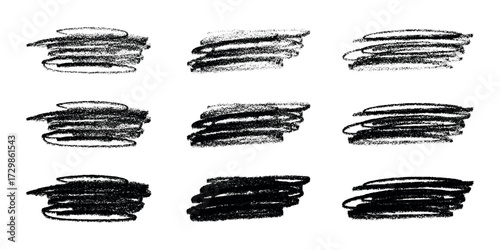 Set of brush paint stroke texture swatch Hand painted background Ink scribble dab clipart Paint smudge for tags and stamps design
