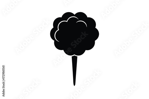 cotton candy silhouette icon. Vector clipart black illustration design