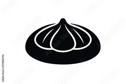 dumpling silhouette icon. Vector clipart black illustration design