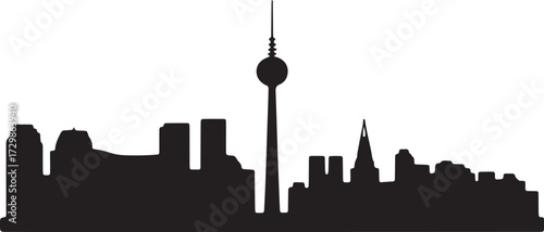 Berlin Cityscape Silhouette With Landmark Architecture and Skyline Vector