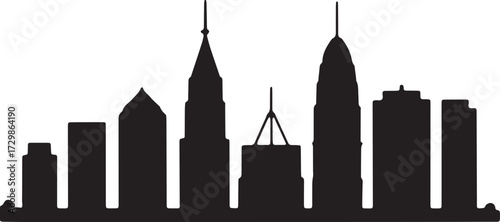 Cityscape Silhouette of Canberra Australia on Transparent Background Vector