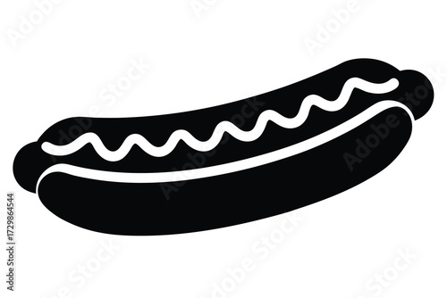 hot dog silhouette icon. Vector clipart black illustration design