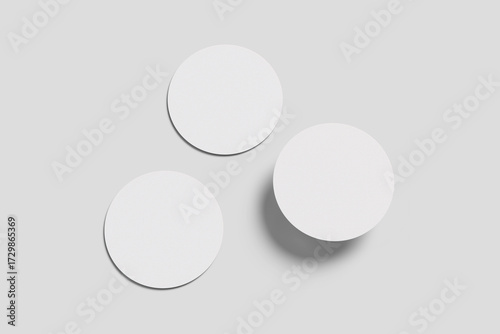 Blank coaster mockup with grey background 