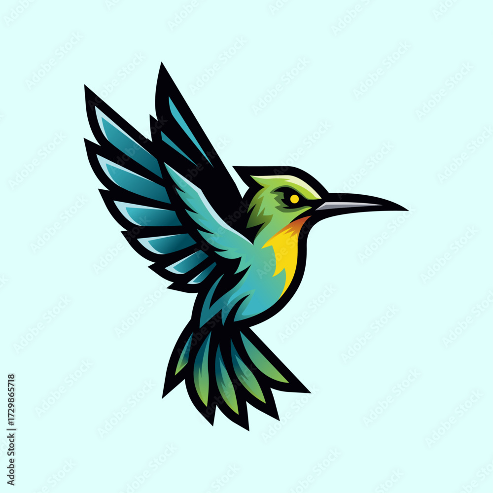 Fototapeta premium Hummingbird Bird Mascot Vector