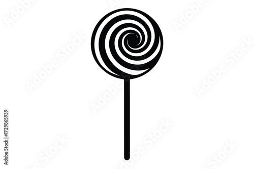 lollipop silhouette icon. Vector clipart black illustration design