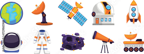 vector illustration of astronout collection set
