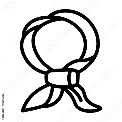 Silk Scarf Vector Line Icon Design