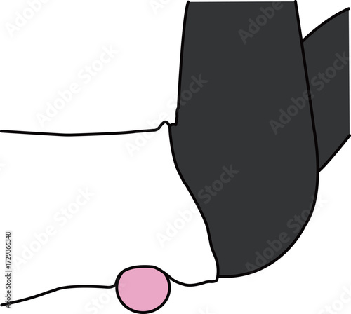 Massage Ball Exercise Series – Woman Using Massage Ball on Lower Back Illustration