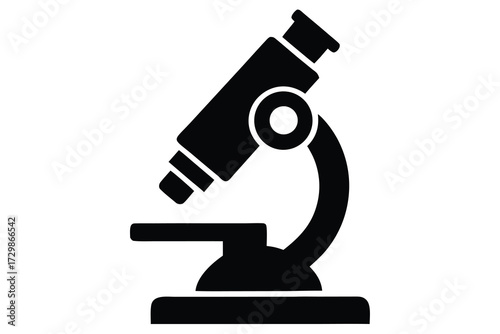 microscope silhouette icon. Vector clipart black illustration design