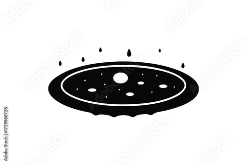 moon crater silhouette icon. Vector clipart black illustration design
