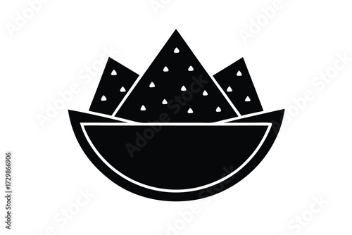 nachos silhouette icon. Vector clipart black illustration design