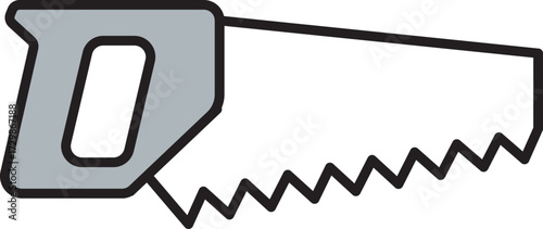 Hand saw tool icon with sharp teeth