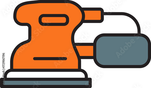 Orange electric orbital sander icon