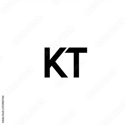 Minimalist Sleek KT Monogram Logo Vector