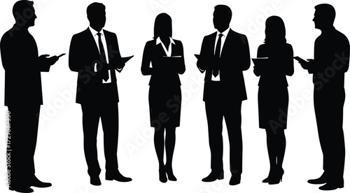 Business team silhouettes, corporate meeting discussion, professional teamwork collaboration, office colleagues brainstorming, leadership strategy planning, group