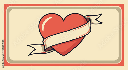 Heart with Ribbon A Symbol of Love and Affection.