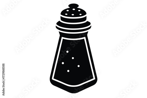 pepper shaker silhouette icon. Vector clipart black illustration design