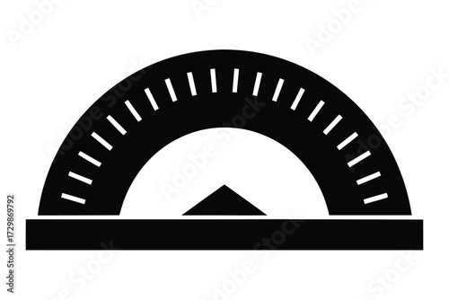 protractor silhouette icon. Vector clipart black illustration design