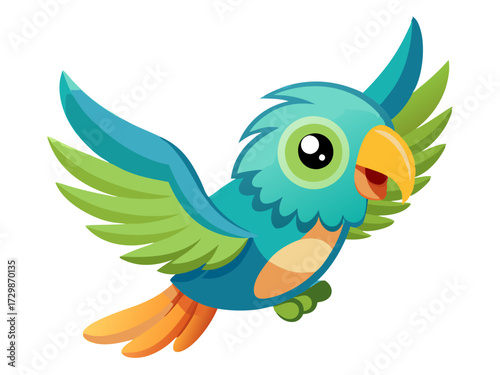 cartoon parrot on white background