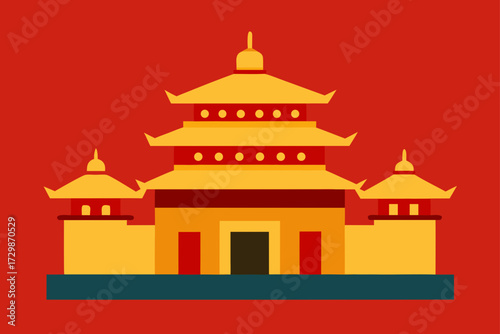 vector illustration of an ancient building