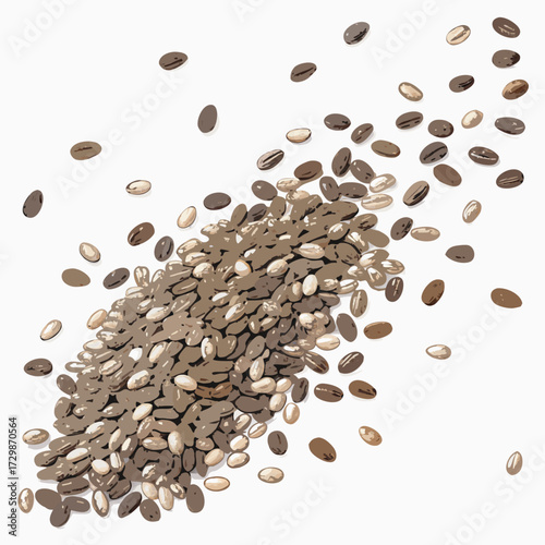 Vibrant Create Bold Stroke Chia Seeds Scattered High-Quality Stock Image
