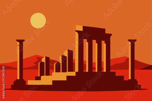 vector illustration of an ancient city