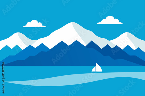 winter landscape with mountains