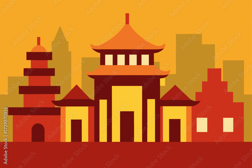 Fototapeta premium vector illustration of a building