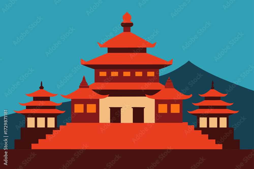 Fototapeta premium vector illustration of a temple