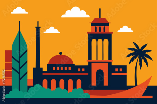 taj mahal vector illustration