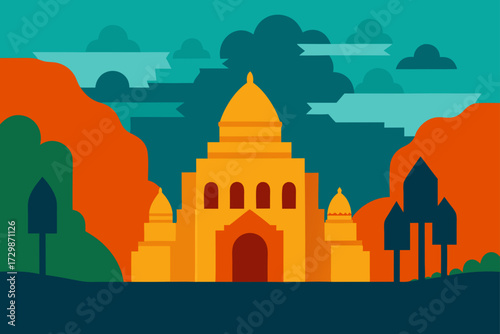 vector illustration of a castle
