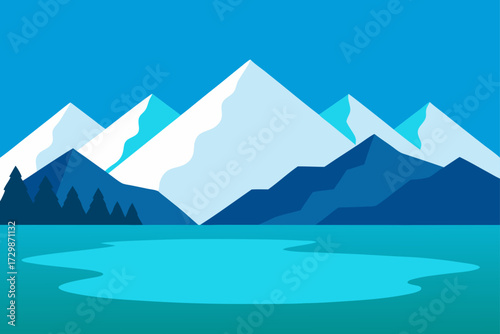 mountain landscape vector illustration