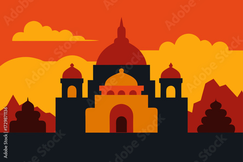 taj mahal silhouette