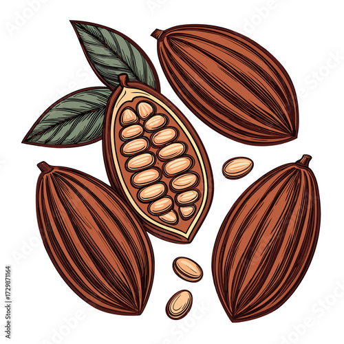 Beautiful Create Bold Stroke Cocoa Beans Professional Photo