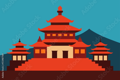 vector illustration of a temple