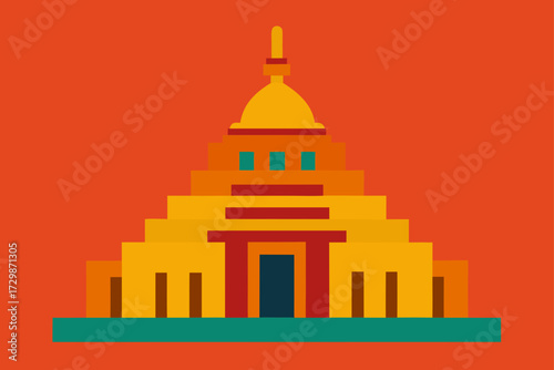 vector illustration of a temple