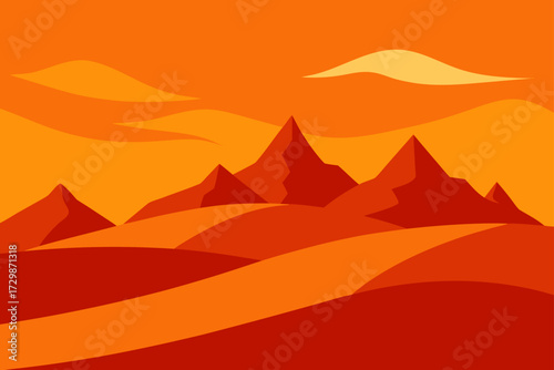 sunset in mountains