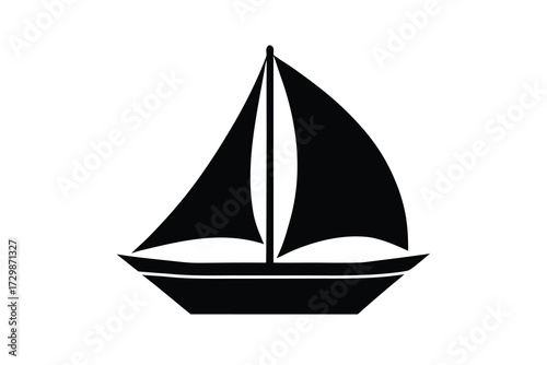 sail silhouette icon. Vector clipart black illustration design