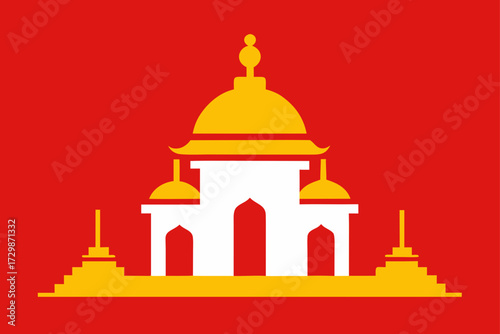vector illustration of hindu temple in india