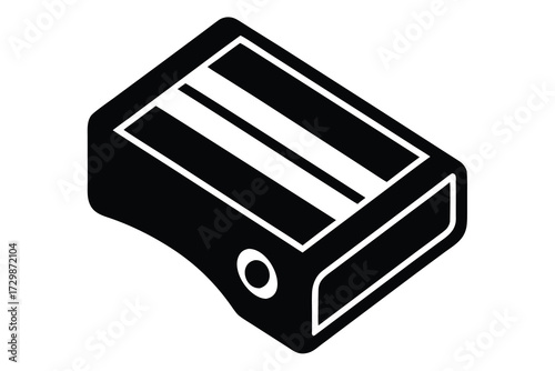 sharpener silhouette icon. Vector clipart black illustration design