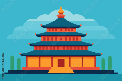 vector illustration of chinese pagoda