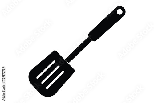 spatula silhouette icon. Vector clipart black illustration design