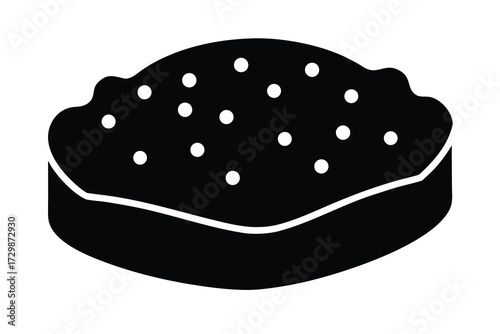 sponge silhouette icon. Vector clipart black illustration design