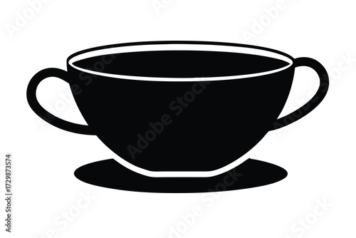 teacup silhouette icon. Vector clipart black illustration design