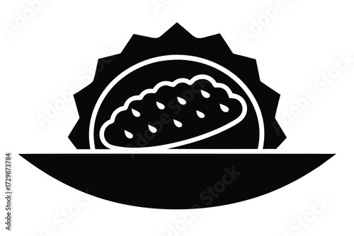 tempura silhouette icon. Vector clipart black illustration design